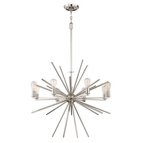 Quoizel Carnegie 8 Light Pendant Light in Imperial Silver