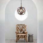 Hinkley Carson 3 Light Outdoor Pendant Light in Vintage Iron