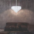Eglo Stars of Light Carvario 10 Light Pendant Fitting Chrome with Clear Glass Crystals 39724