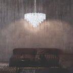 Eglo Stars of Light Carvario 10 Light Pendant Fitting Chrome with Clear Glass Crystals 39724