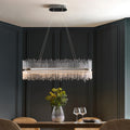 Caspen Garetta Linear Pendant Light Chrome Plate Clear Glass