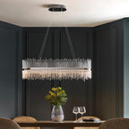 Caspen Garetta Linear Pendant Light Chrome Plate Clear Glass