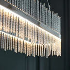 Caspen Garetta Linear Pendant Light Chrome Plate Clear Glass