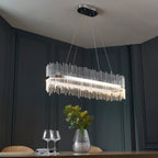 Caspen Garetta Linear Pendant Light Chrome Plate Clear Glass