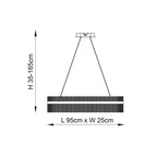 Caspen Garetta Linear Pendant Light Chrome Plate Clear Glass