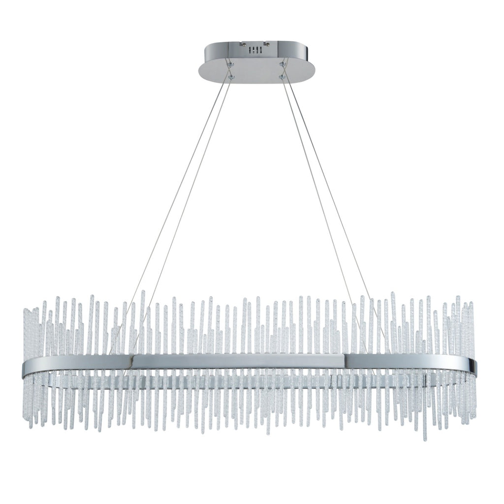 Caspen Garetta Linear Pendant Light Chrome Plate Clear Glass