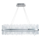 Caspen Garetta Linear Pendant Light Chrome Plate Clear Glass
