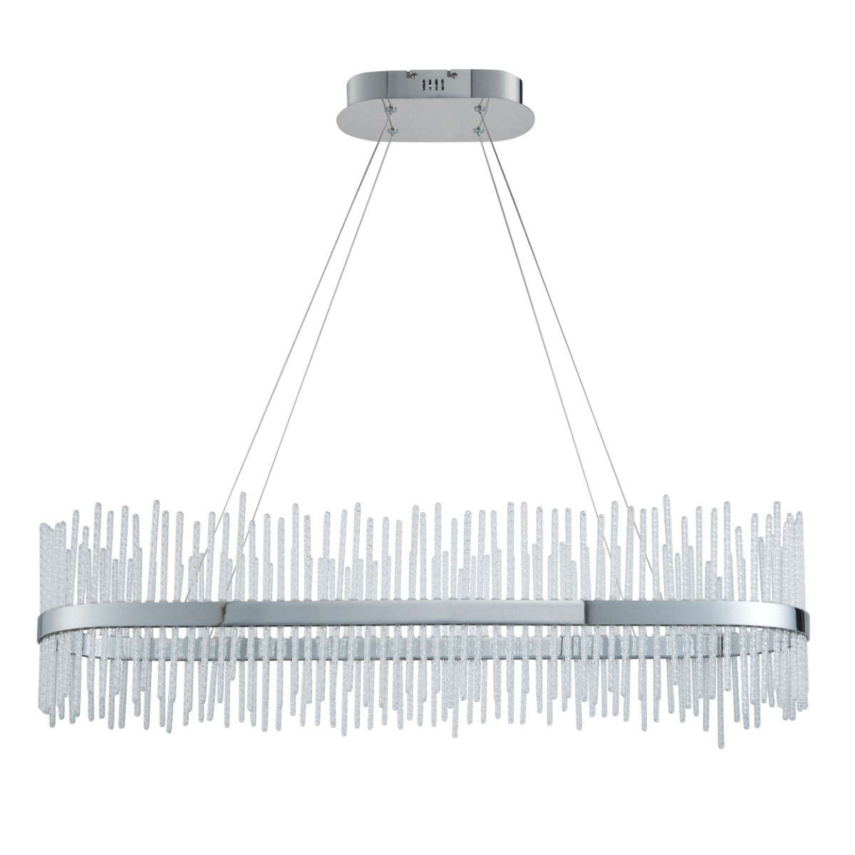 Caspen Garetta Linear Pendant Light Chrome Plate Clear Glass