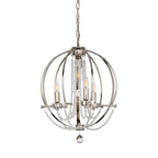 Elstead Cassie 4 Light Chandelier in Polished Nickel