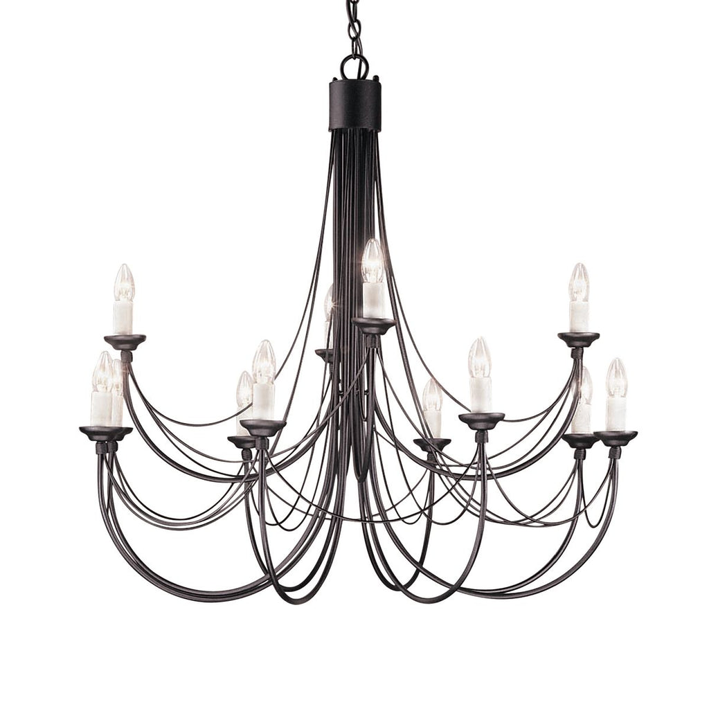 Elstead Carisbrooke 12 Light Chandelier in Black
