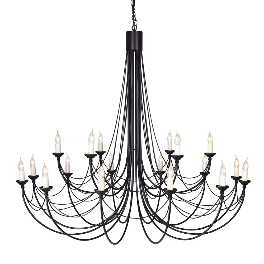 Elstead Carisbrooke 18 Light Chandelier in Black Finish
