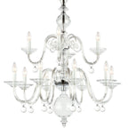 Novena Prato 12 Light 2-Tier Multi-Arm Fitting Chrome Clear Glass Frame CAS/905014