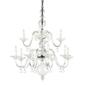 Novena Prato 12 Light 2-Tier Multi-Arm Fitting Chrome Clear Glass Frame CAS/905014