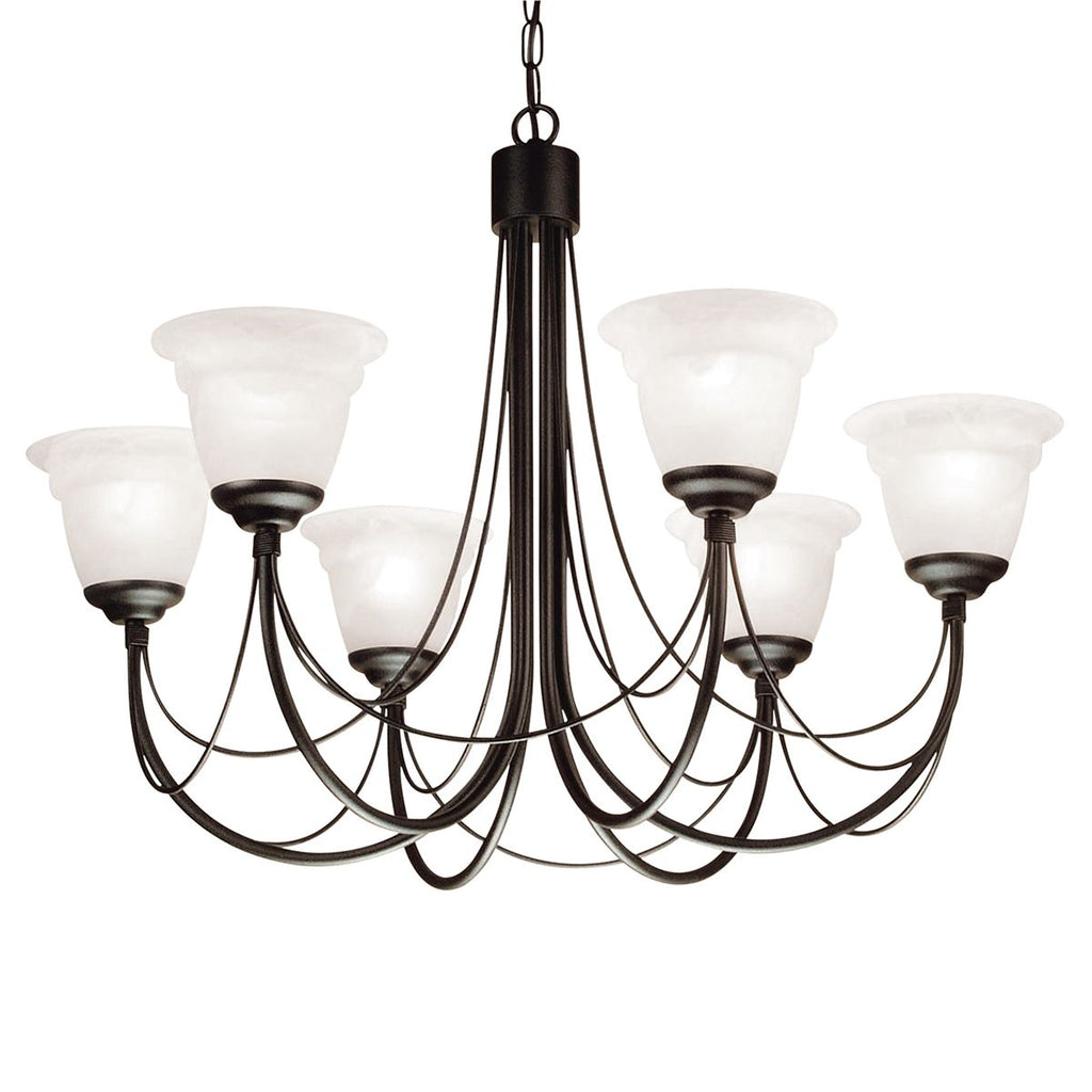 Elstead Carisbrooke 6 Light Chandelier in Black