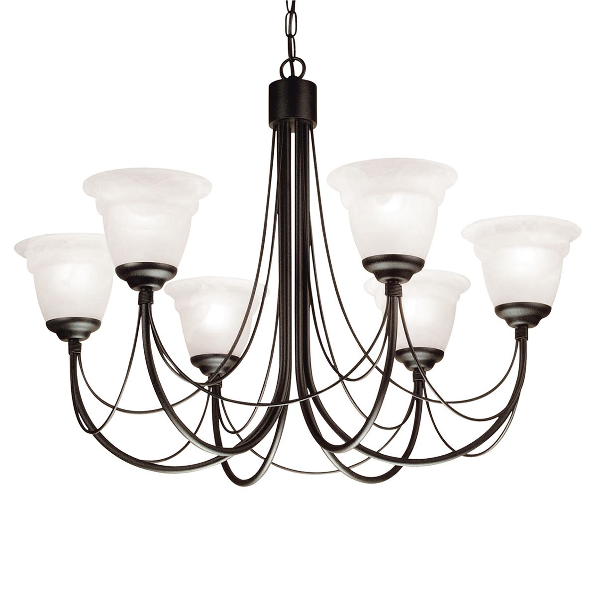 Elstead Carisbrooke 6 Light Chandelier in Black