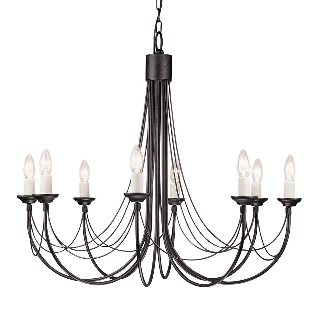 Elstead Carisbrooke 8 Light Chandelier in Black