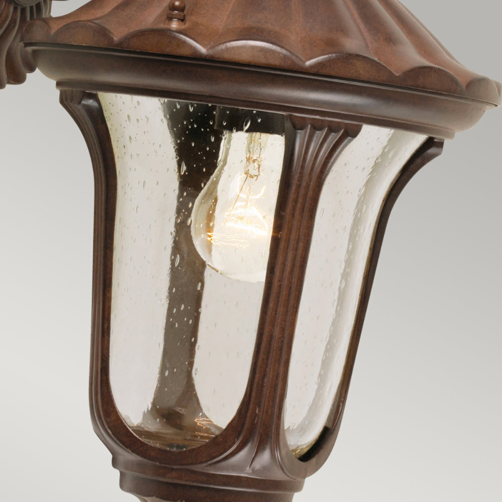 Elstead Chicago Small 1 Light Down Wall Lantern in Rusty Bronze Patina