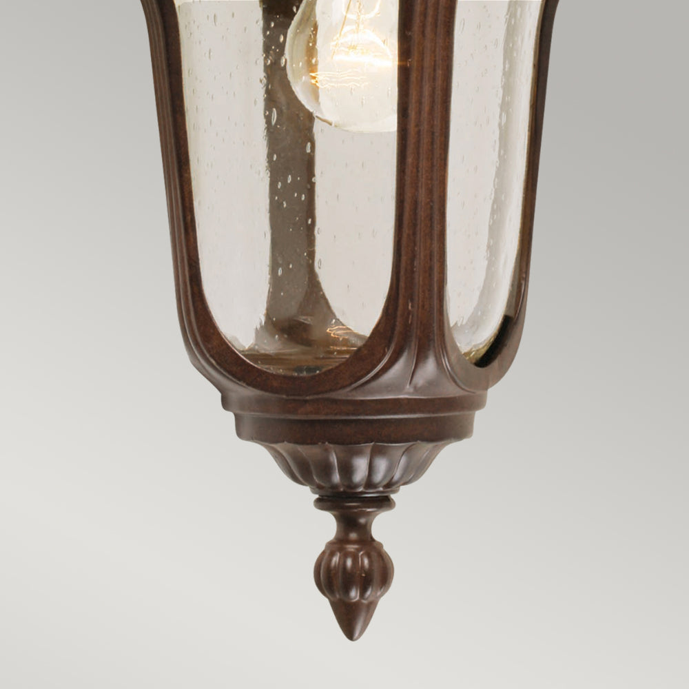 Elstead Chicago Small 1 Light Down Wall Lantern in Rusty Bronze Patina