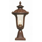 Elstead Chicago Small 1 Light Pedestal Lantern in Rusty Bronze Patina