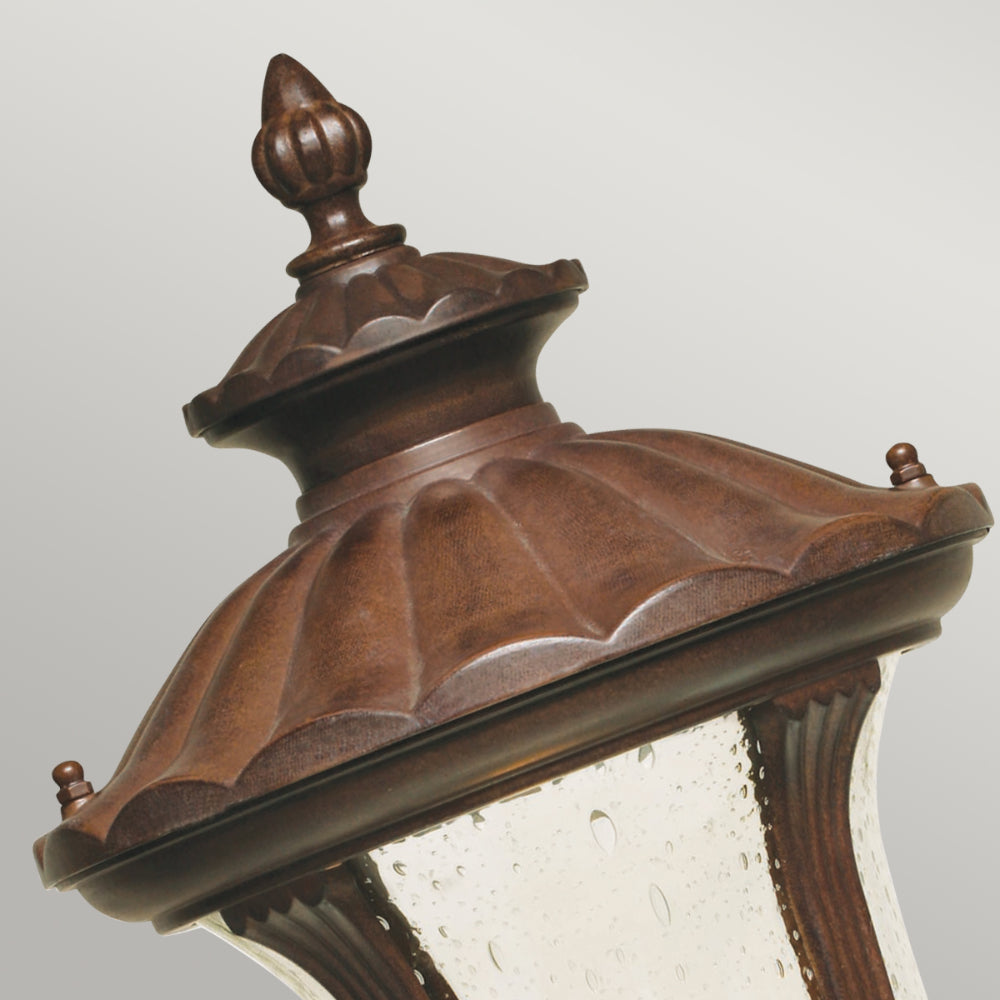 Elstead Chicago Small 1 Light Pedestal Lantern in Rusty Bronze Patina
