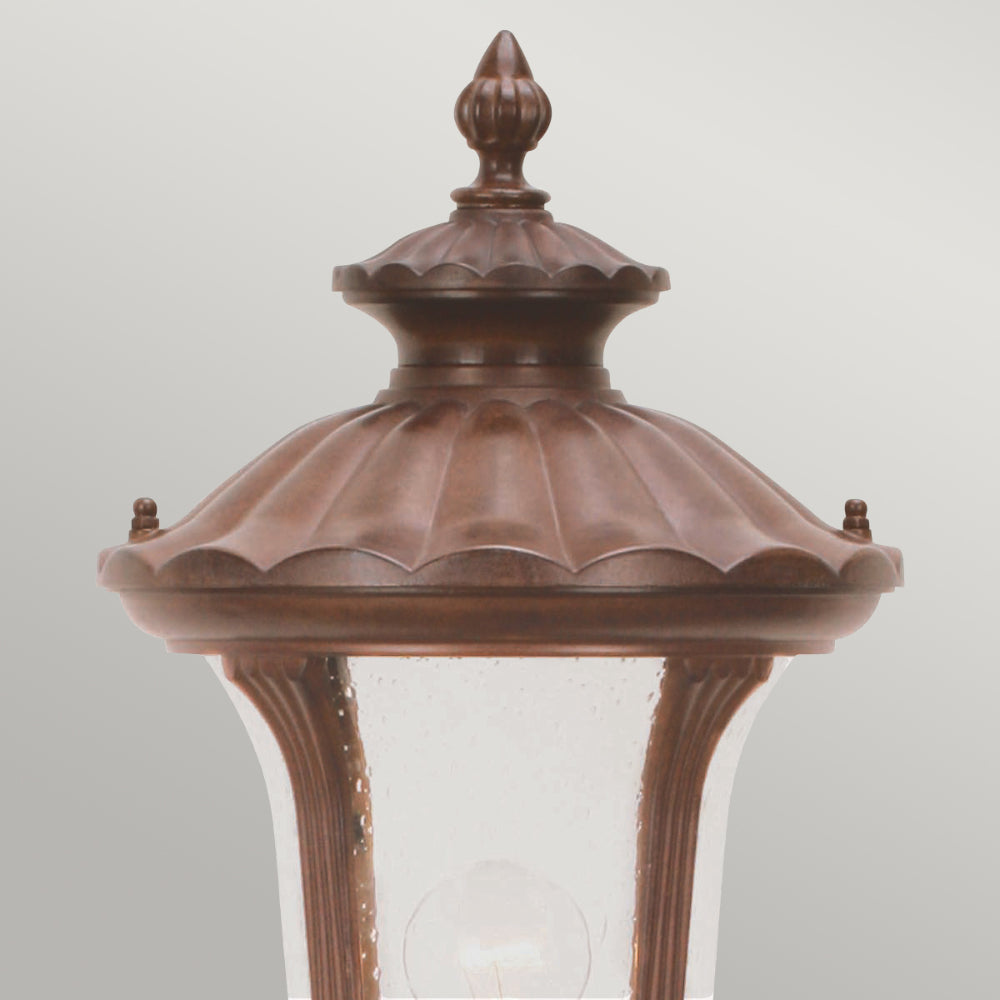 Elstead Chicago Small 1 Light Pillar Lantern in Rusty Bronze Patina