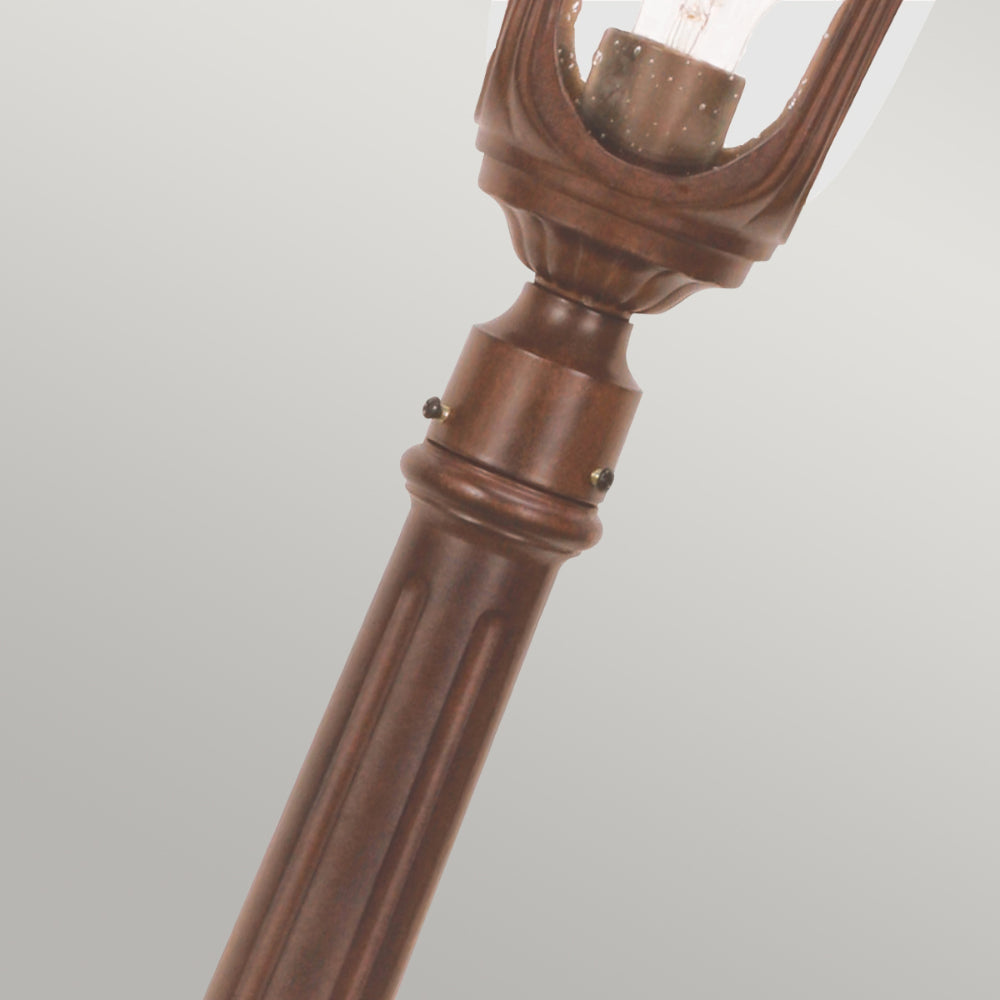 Elstead Chicago Small 1 Light Pillar Lantern in Rusty Bronze Patina