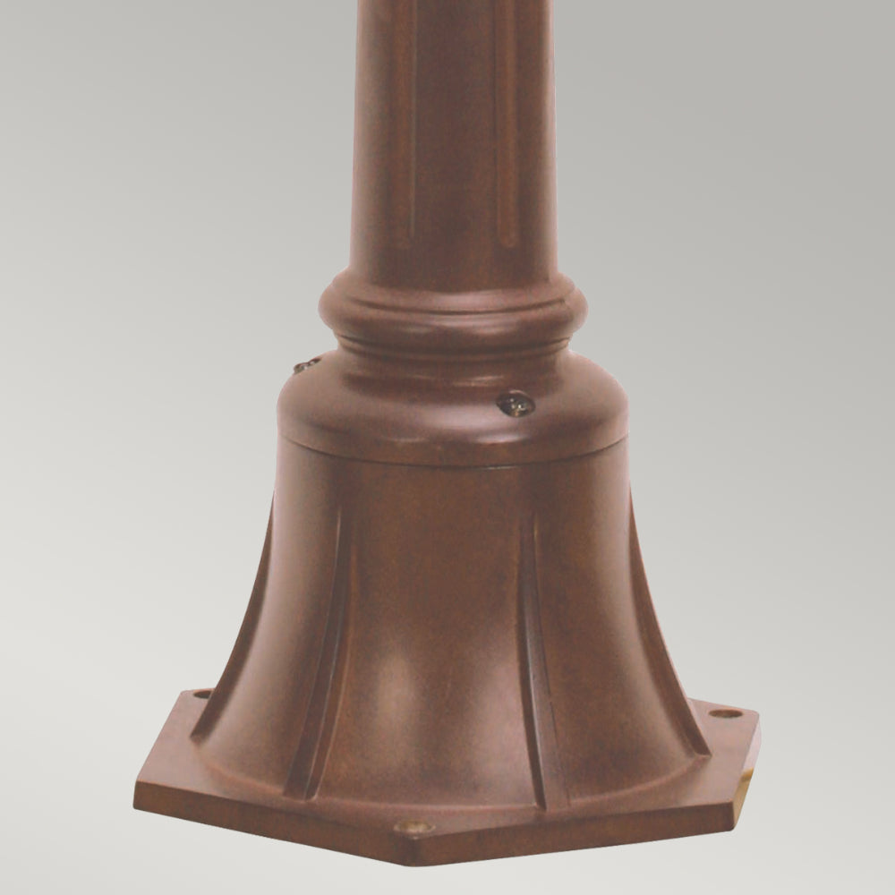 Elstead Chicago Small 1 Light Pillar Lantern in Rusty Bronze Patina