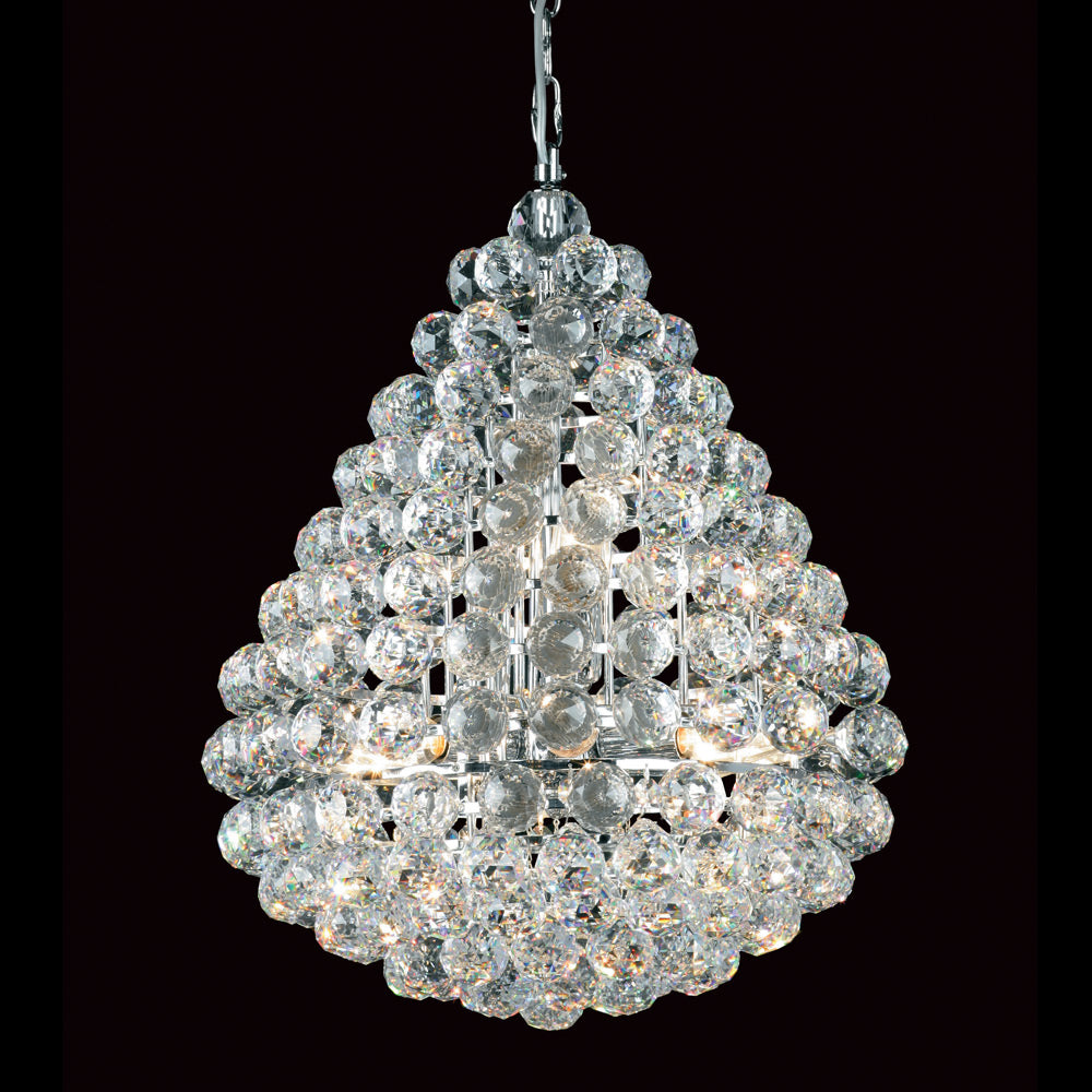 Novena Roncaro 8 Light Pendant Fitting Chrome Lead Crystal CAS/905012
