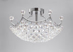 Diyas Cesto 6 Light Semi Flush Ceiling Light in Polished Chrome with Crystal