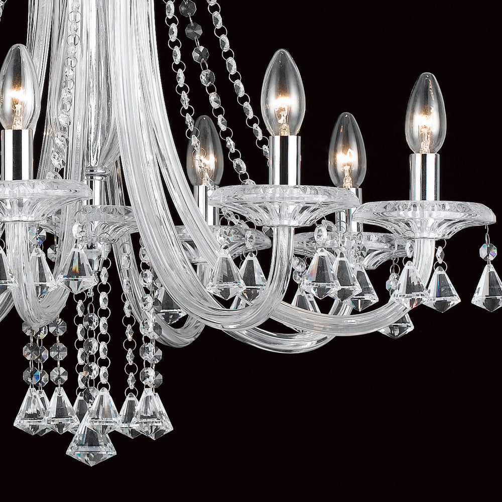 Novena Carmelo 8 Light Crystal Chandelier Chrome