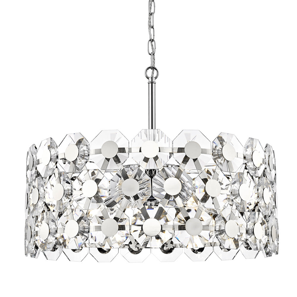 Novena Molare 7 Light Crystal Pendant Light Chrome