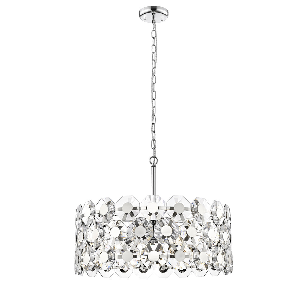 Novena Molare 7 Light Crystal Pendant Light Chrome