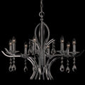 Novena Tovazza 8 Light Pendant Light with Crystal Droplets in Gunmetal