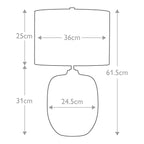 Elstead Chalk Farm Table Lamp - dimensions