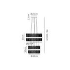 Regent Chatou 2 Tier 28 Light Pendant Light - dimensions
