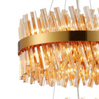 Regent Chatou 2 Tier 28 Light Pendant Light - Brass / Amber