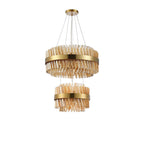 Regent Chatou 2 Tier 28 Light Pendant Light - Brass / Amber
