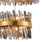 Regent Chatou 2 Tier 28 Light Pendant Light - Brass / Smoke