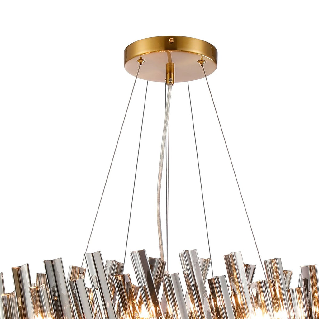 Regent Chatou 2 Tier 28 Light Pendant Light - Brass / Smoke