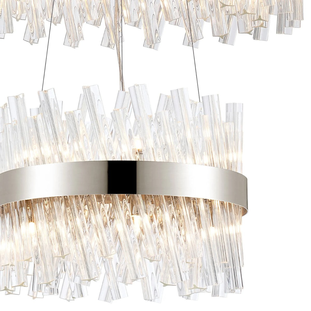 Regent Chatou 2 Tier 28 Light Pendant Light - Polished Nickel / Clear