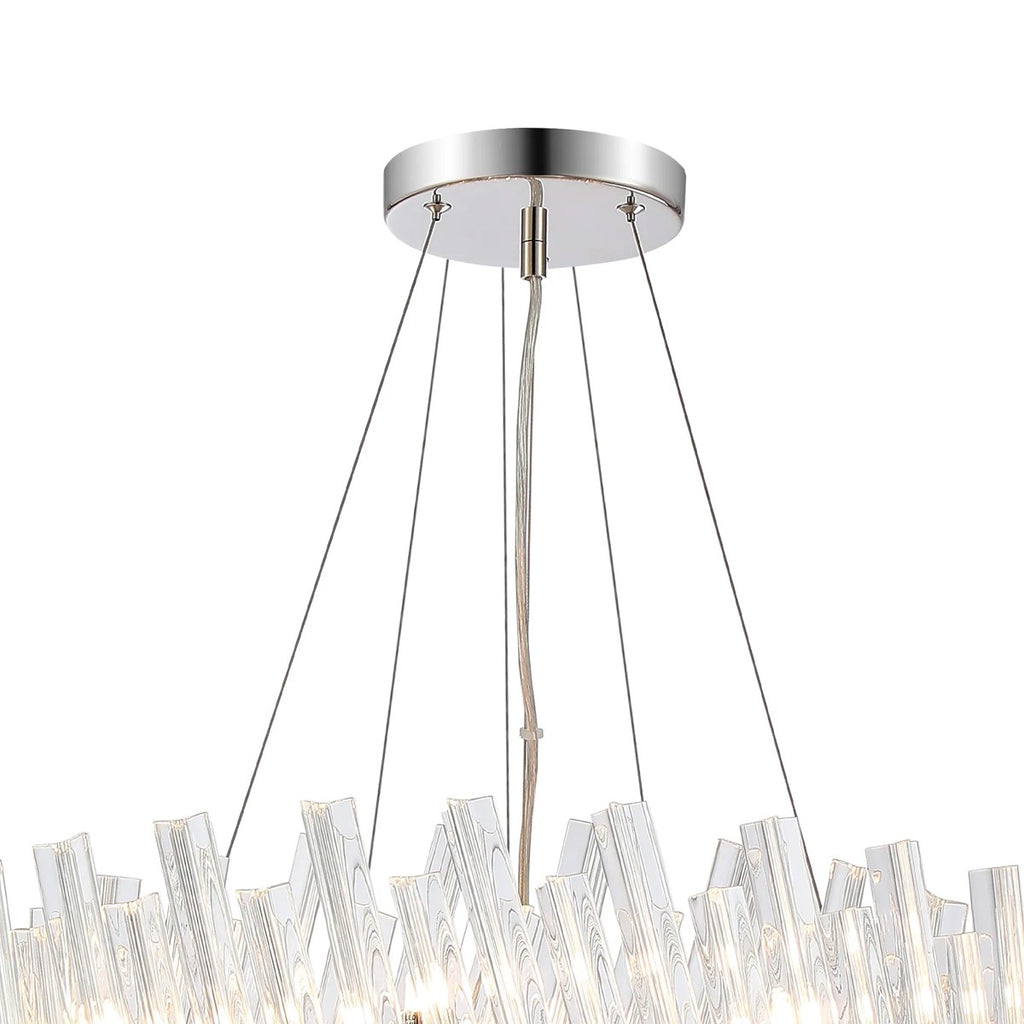 Regent Chatou 2 Tier 28 Light Pendant Light - Polished Nickel / Clear