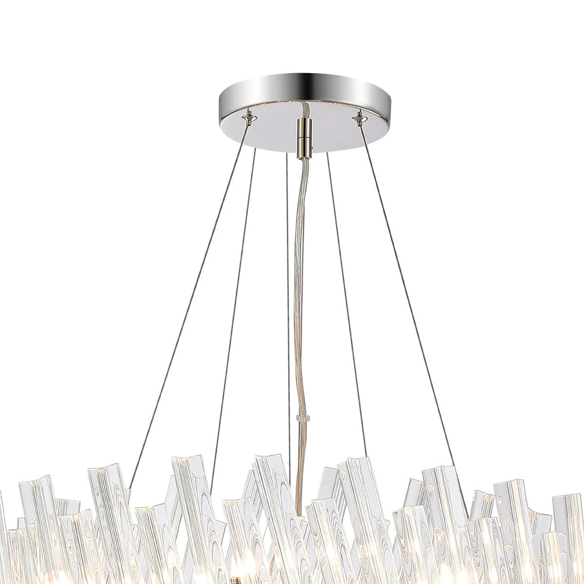 Regent Chatou 2 Tier 28 Light Pendant Light - Polished Nickel / Clear