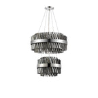 Regent Chatou 2 Tier 28 Light Pendant Light - Polished Nickel / Smoke