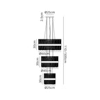 Regent Chatou 3 Tier 34 Light 600mm Pendant Light - dimensions