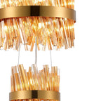 Regent Chatou 3 Tier 34 Light 600mm Pendant Light - Brass / Amber