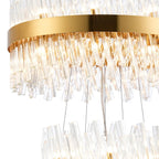 Regent Chatou 3 Tier 34 Light 600mm Pendant Light - Brass / Clear