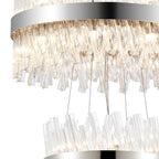 Regent Chatou 3 Tier 34 Light 600mm Pendant Light - Polished Nickel / Clear