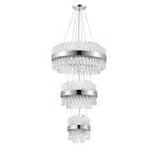 Regent Chatou 3 Tier 34 Light 600mm Pendant Light - Polished Nickel / Clear