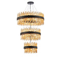 Regent Chatou 3 Tier 52 Light 800mm Pendant Light - Satin Black / Amber