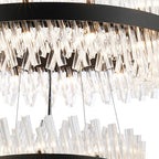 Regent Chatou 3 Tier 52 Light 800mm Pendant Light - Satin Black / Clear